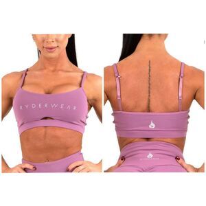 Ryderwear Large Purple Sports Bra Racer Back Open Center Detail